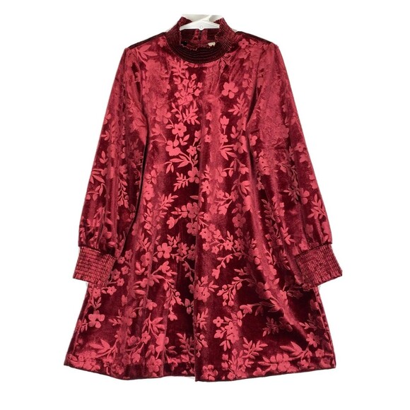 Matilda Jane Dress Girls Size‎ 6 Red Valentines Velour Floral Holiday Orianna - Picture 1 of 6